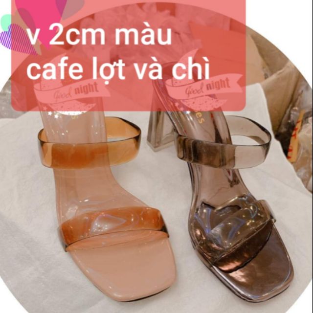 Dép nữ màu cà phê lợt và chì 7 phân