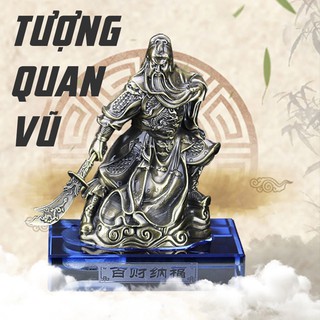 Tượng quan công đúc đồng trang trí taplo xe hơi ô tô - tặng kèm nước hoa