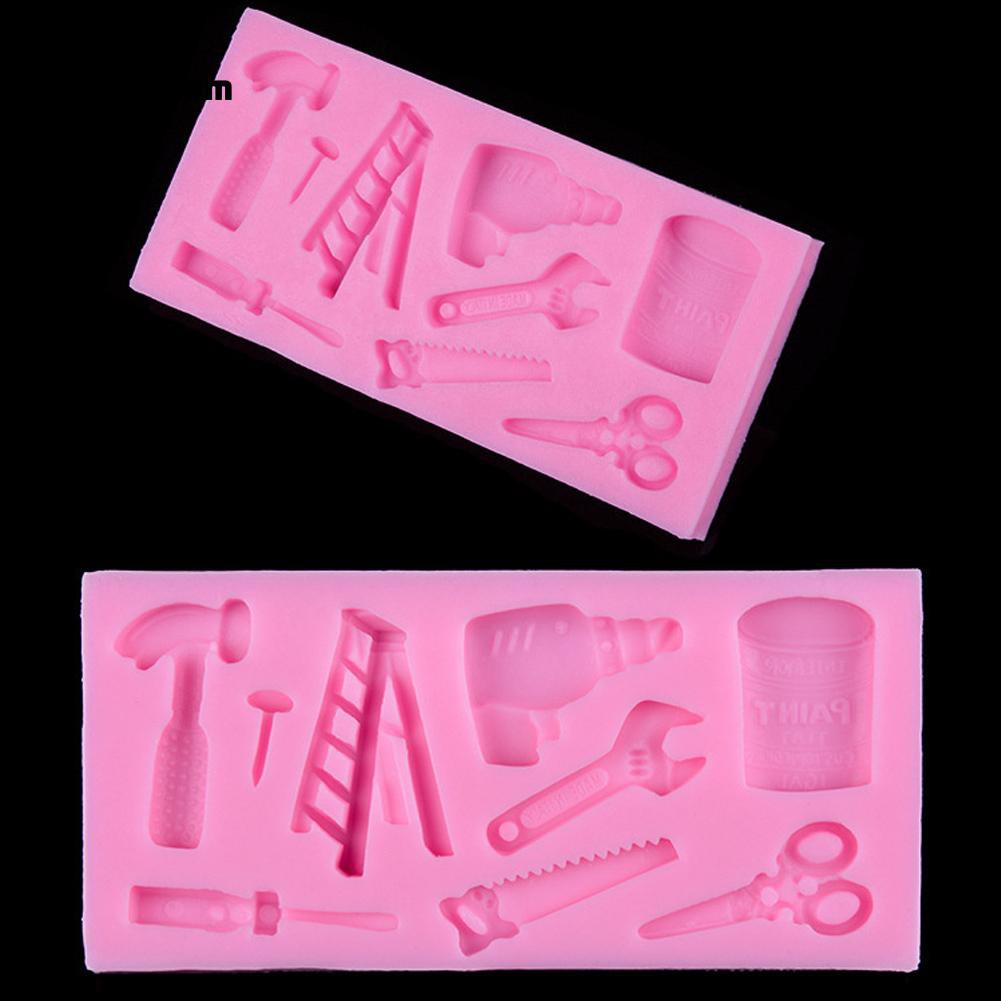 Khuôn Silicon làm bánh taojo hình các công cụ sửa chữa độc đáo