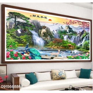 Tranh thêu phong cảnh : kt 150*75 cm
