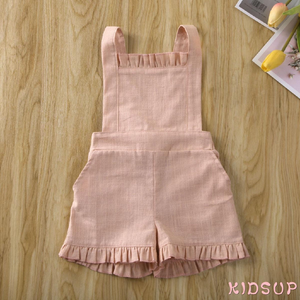 Bộ Áo Liền Quần Không Tay Chất Liệu Cotton Thời Trang Mùa Hè Dành Cho Bé Gái