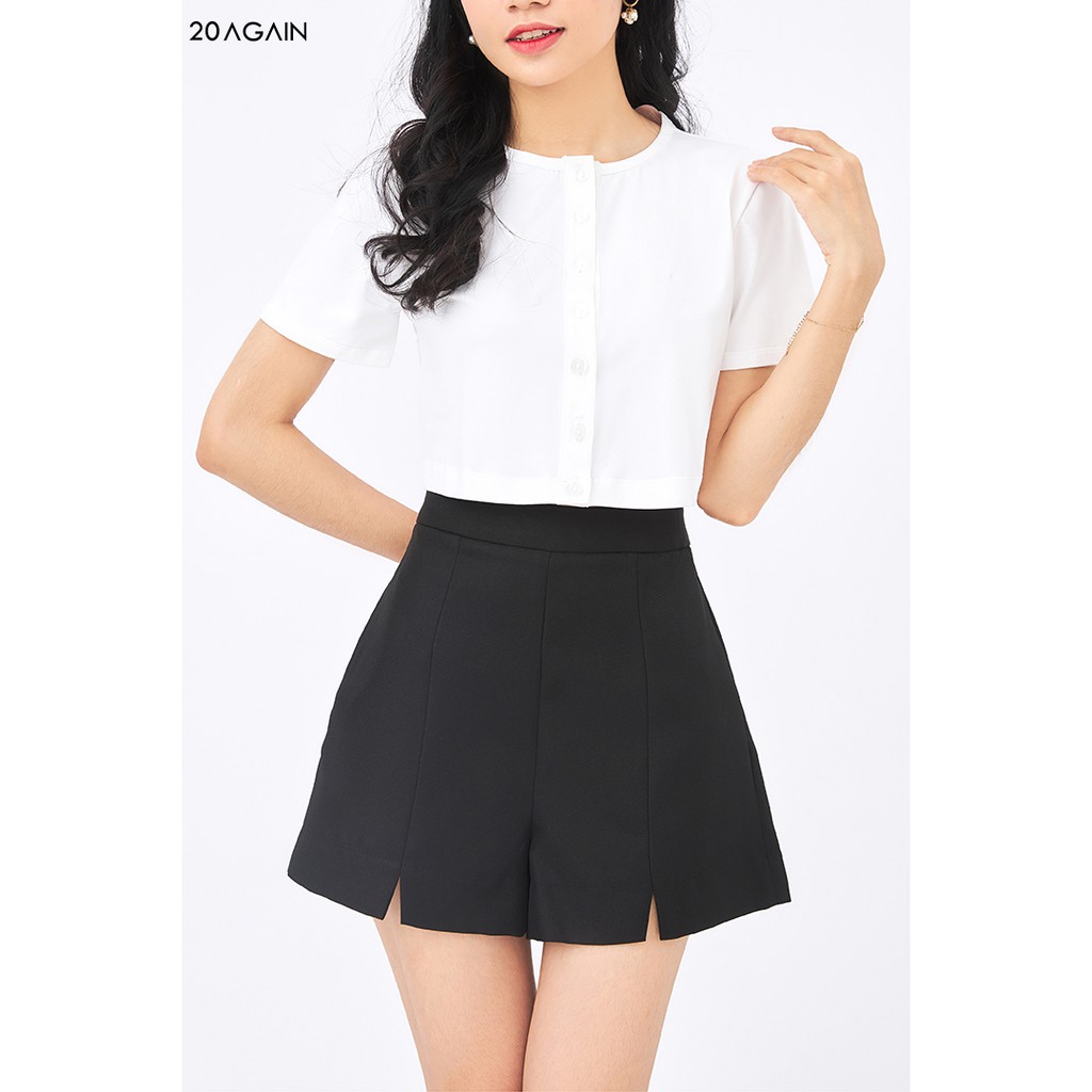 Áo Tshirt cài cúc thân trước 20AGAIN ATW0939 | BigBuy360 - bigbuy360.vn