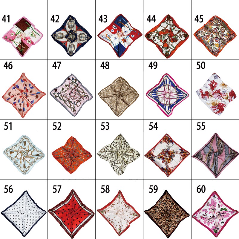 Khăn lụa vuông 50-60 # 100 màu sắc chất lượng