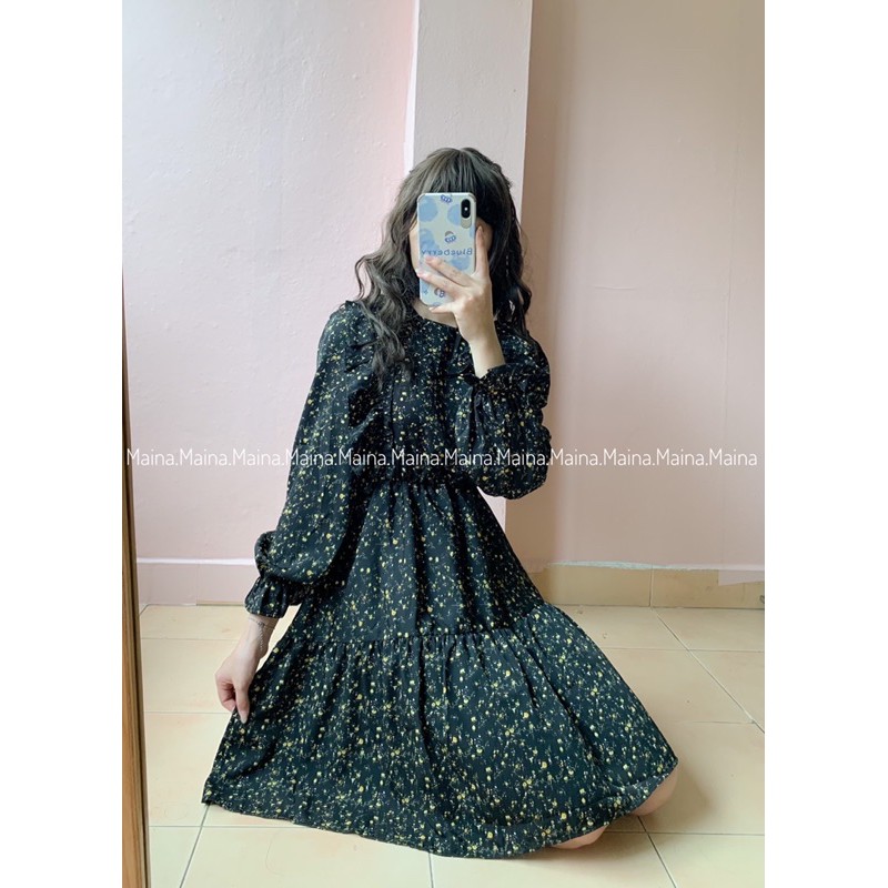 Váy hoa nhí dài tay bèo lolita (ẢNH THẬT/ SẴN )
