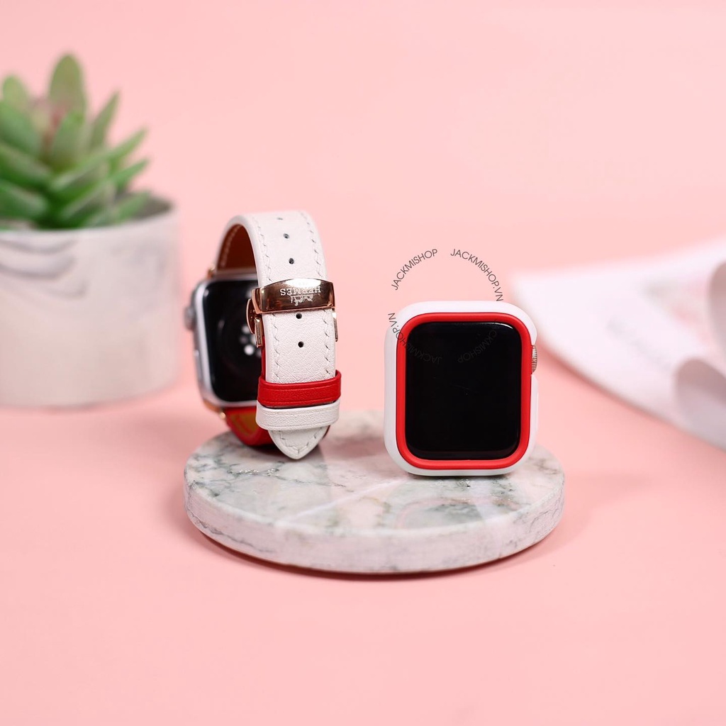 [COMBO 2 MÓN] DÂY DA BÊ SWIFT KHÓA BƯỚM CHO APPLE WATCH + ỐP VIỀN RHINOSHIELD CHO APPLE WATCH (DÂY DA BẢO HÀNH 1 NĂM)