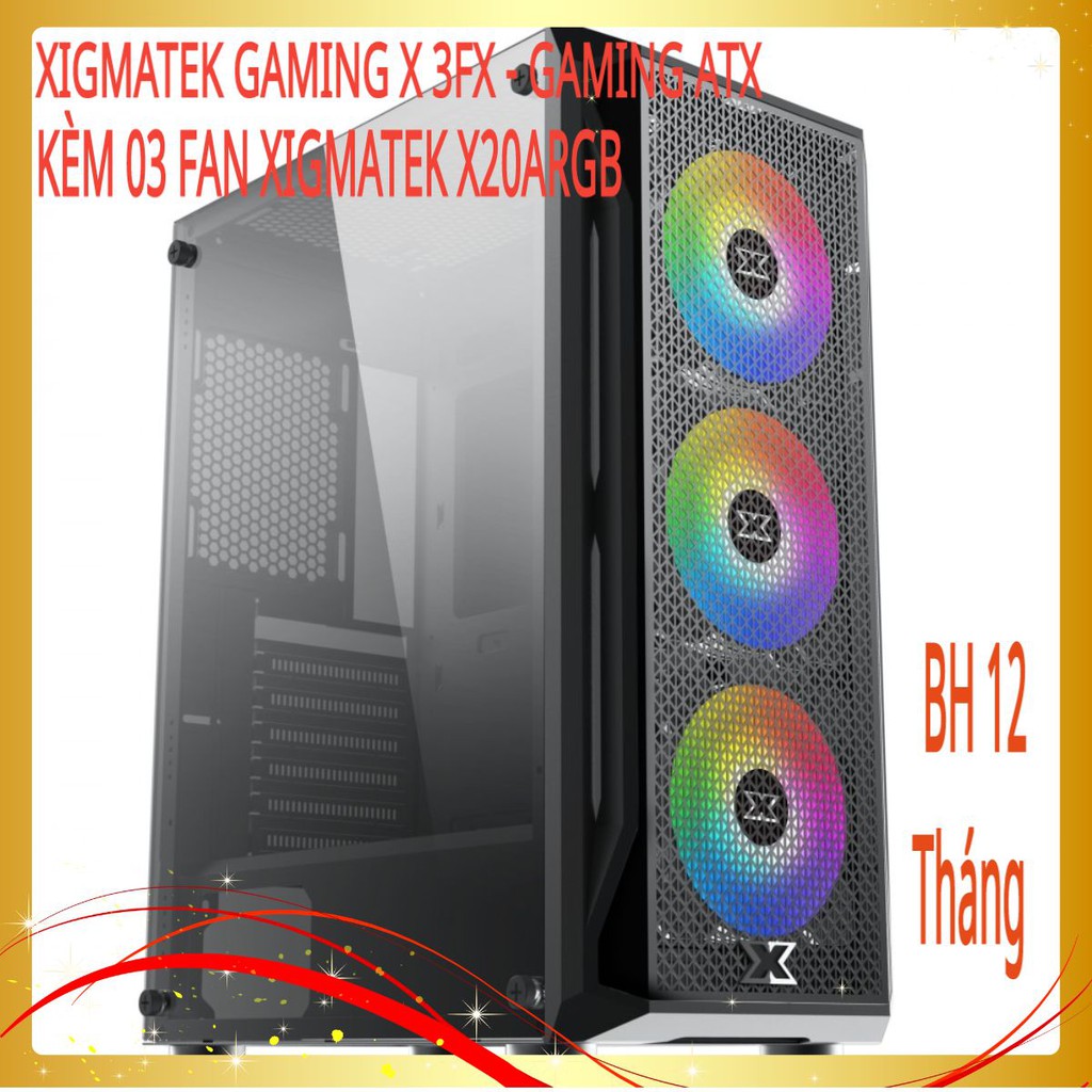 Vỏ Case Máy Tính XIGMATEK GAMING X 3FX - GAMING ATX, KÈM 03 FAN XIGMATEK X20ARGB