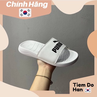 Dép PUMA Popcat trắng logo đen 372279 02 bill hàn