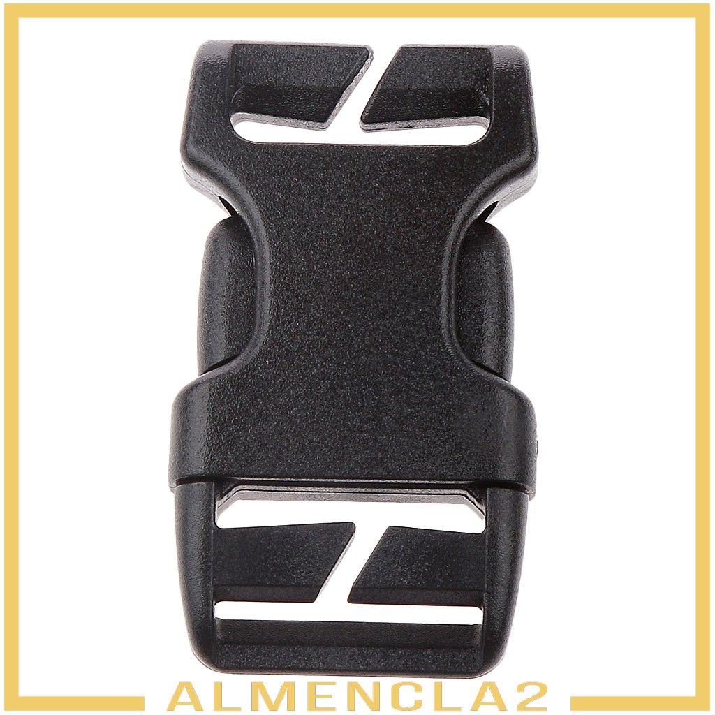 Black Strap Belt Backpack Side Release Buckle for Webbing Replacement 3.8cm