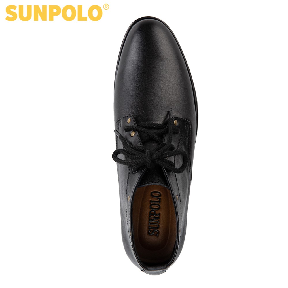 Giày Chukka Boot Nam Da Bò Cao Cấp SUNPOLO Đen - BOOT02