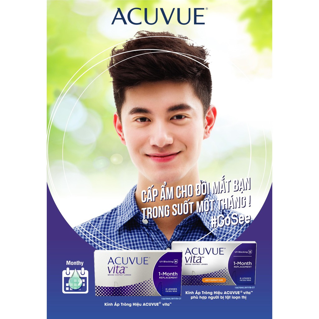 Kính áp tròng cận loạn ACUVUE® VITA® ASTIGMATISM loại 1 tháng