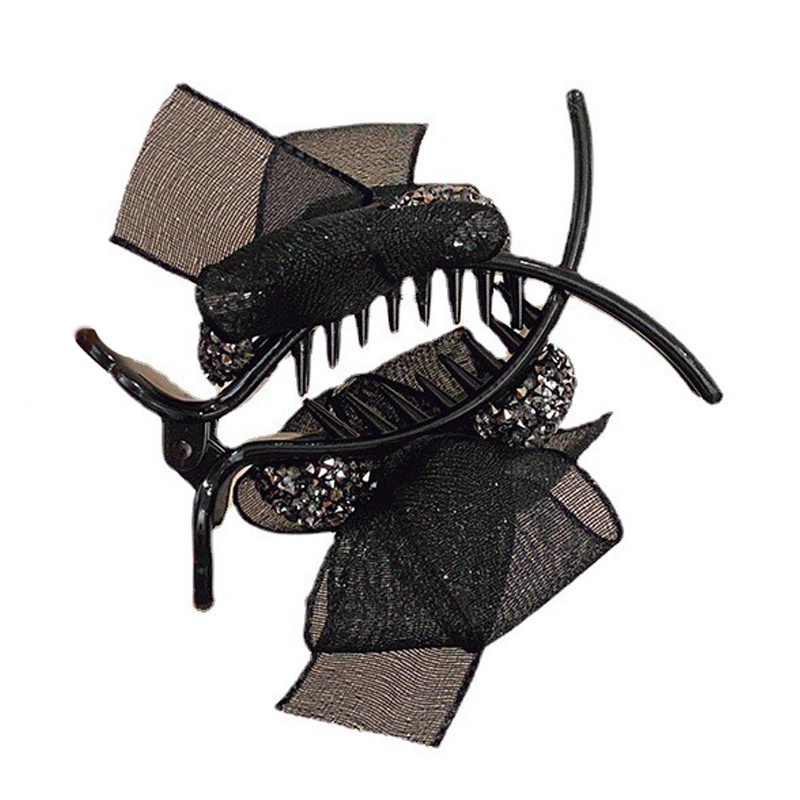 Kẹp Tóc Hình Nơ / Bông Hoa Đính Đá Nhân Tạo Thời Trang Dành Cho Nữ