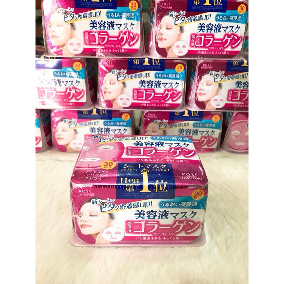 (30 miếng) MẶT NẠ KOSE CLEAR TURN MASK SHEET ( MÀU HỒNG ) chính hãng Nhật