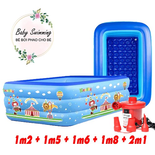 Bể Bơi Phao Cho Bé – 1m2, 1m3, 1m5, 1m6 - Có Đáy Chống Trượt