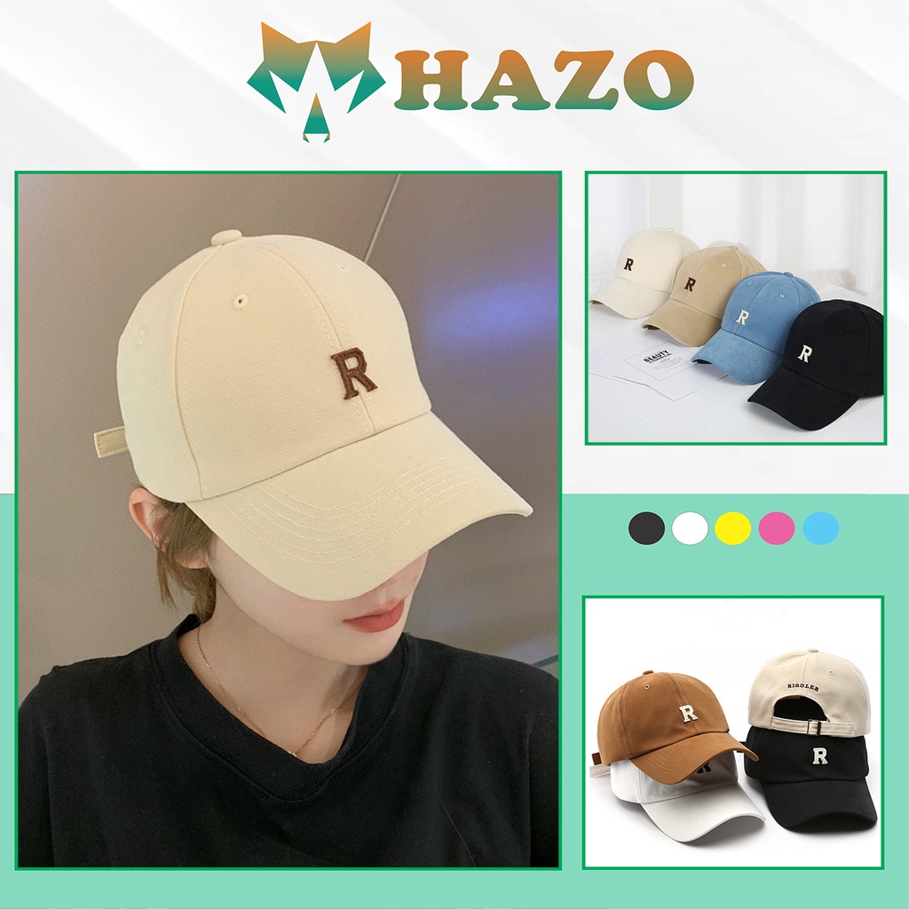 Mũ Lưỡi Trai Nón Kết Nhung Kaki Cao Cấp Thêu Chữ R M N A P  Đa Dạng Mẫu Phong Cách Ulzzang Form Unisex Nam Nữ - Hazo