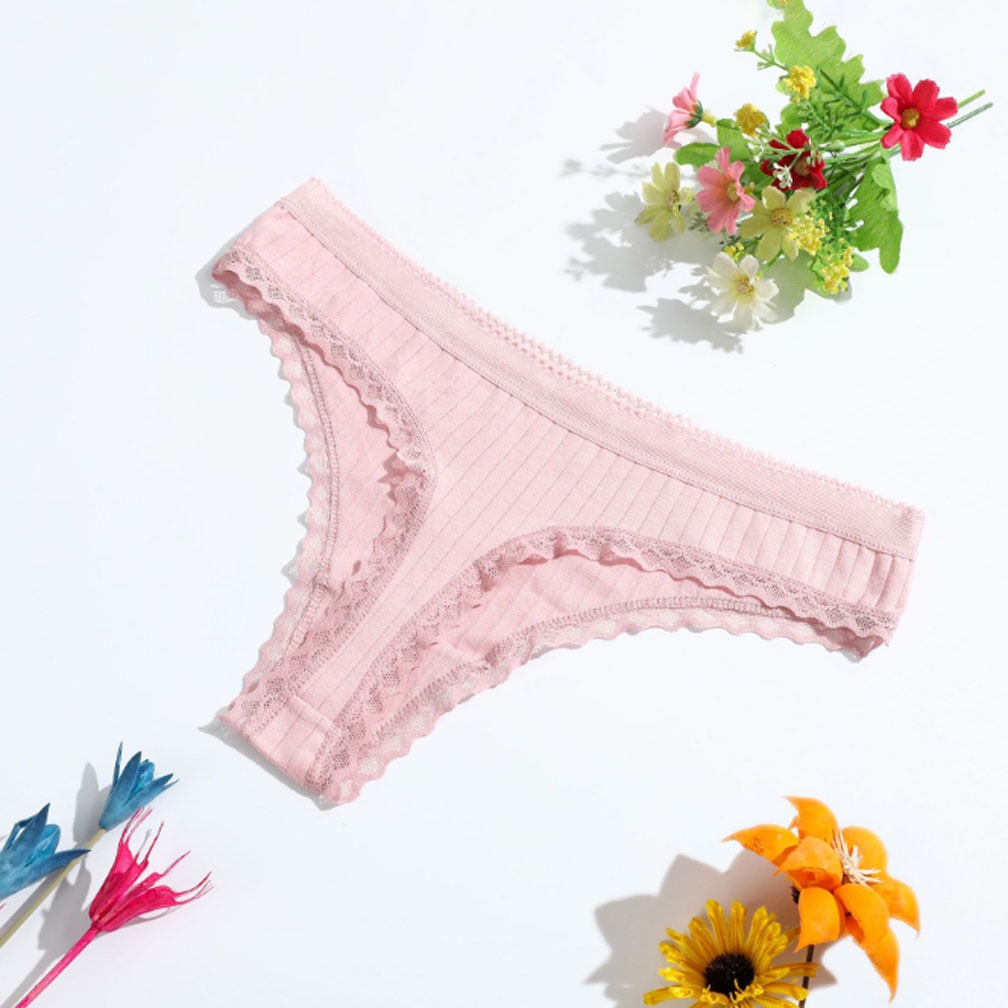 Quần lót nữ lọt khe cotton phối ren gợi cảm cho nữ tăm gân sexy dễ thương mềm mại 01