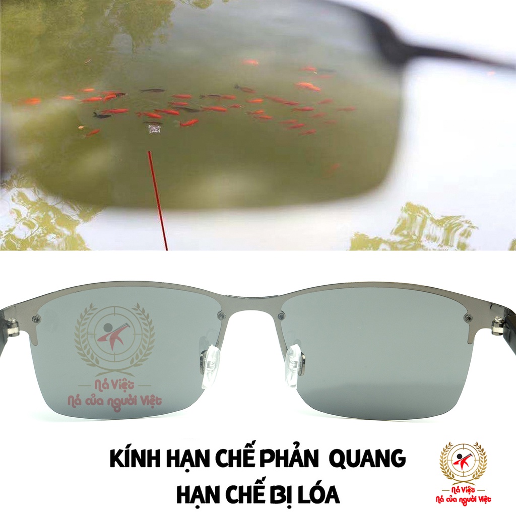 [KHM] Kính phân cực, kính râm hỗ trợ chống lóa hạn chế tia UV, dùng đi câu cá chống lóa khi nhìn xuống nước.