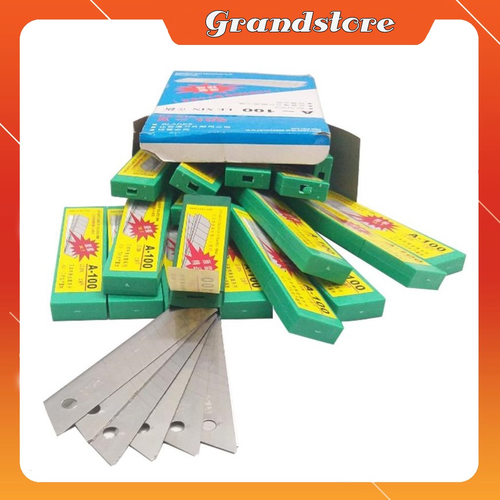 Combo 10 lưỡi dao rọc giấy, thùng, nhựa, vỏ cáp, dây điện, rọc trổ, dấy loại to 18mm A100, lưỡi rạch cắt gọt lớn đa năng