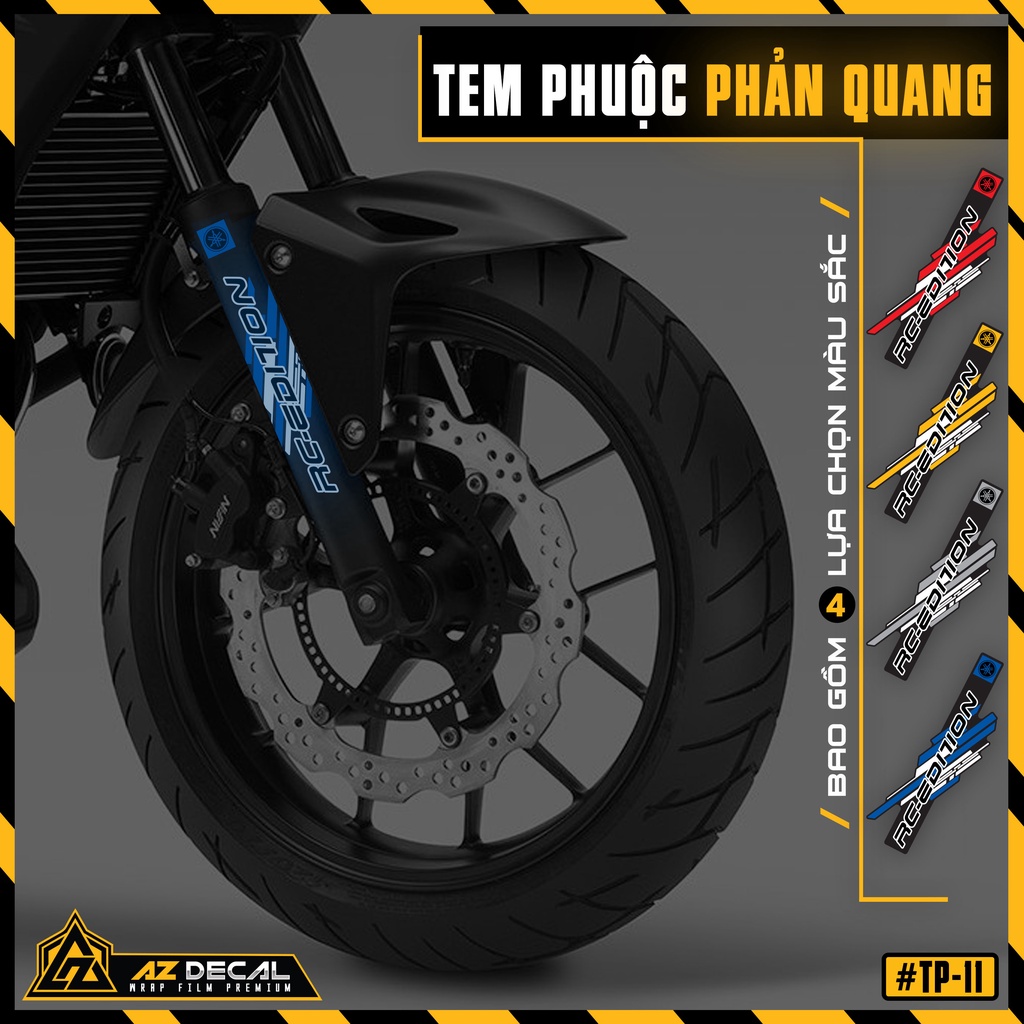 Tem Dán Phuộc RC Edition Cho Xe Máy, Xe Điện | TP11 | Chất Liệu Phản Quang Chống Thấm Nước, Dễ Dán