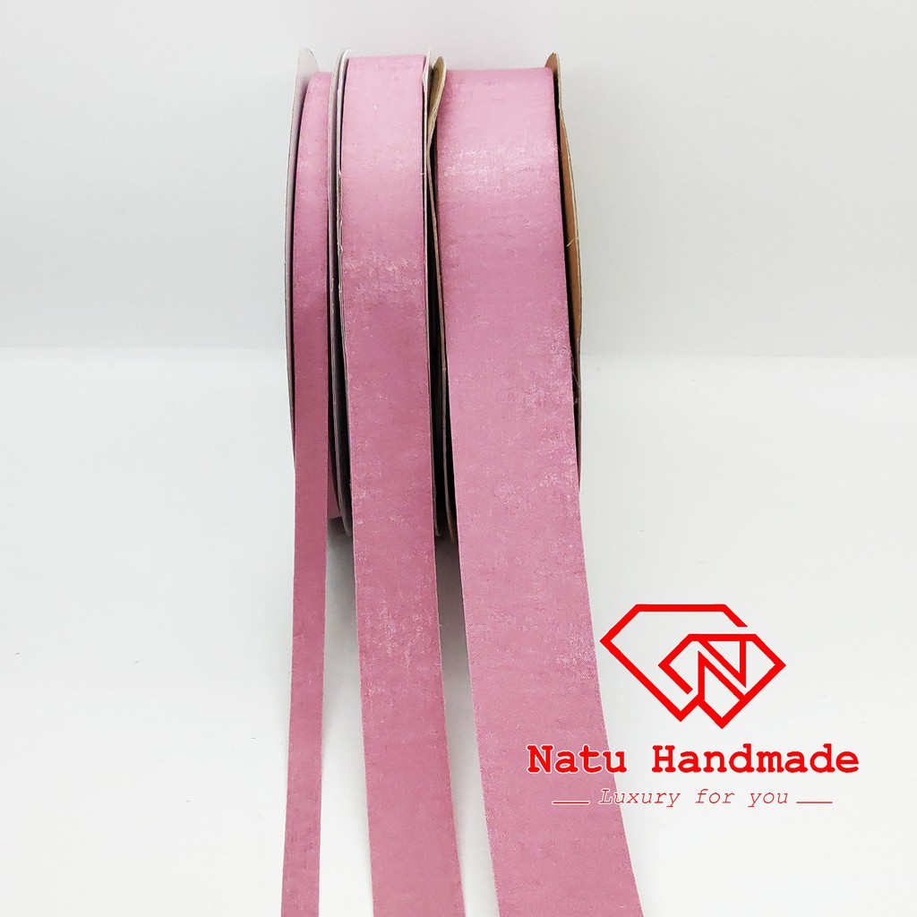 RUY BĂNG GẤM cao cấp - Ruy băng làm nơ, hoa cài áo handmade- 1m