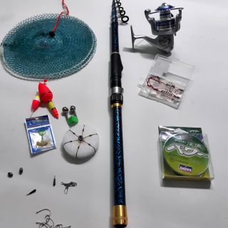 Bộ cần câu rút shimano 3m6 và máy al6000