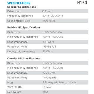 Tai nghe nhét tai HP H150