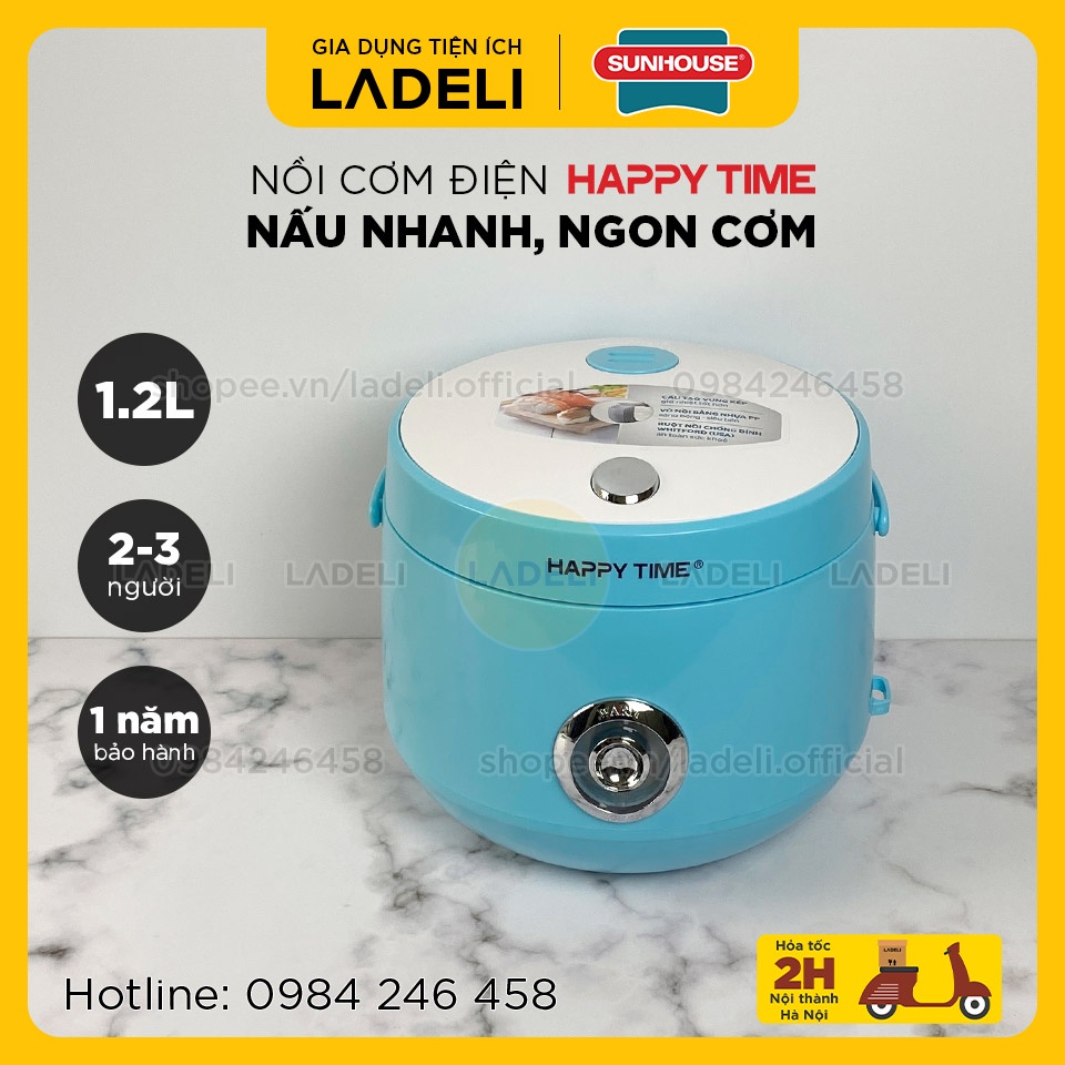 Nồi cơm điện 1.2L SUNHOUSE HappyTime HTD8522G thân nhựa