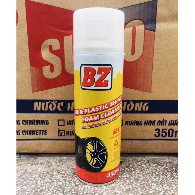 Xịt dưỡng bóng vỏ xe, nhựa nhám BZ chai lớn mẫu mơi 600ml