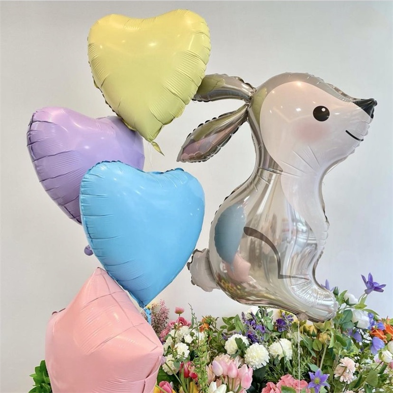 Bong bóng hình nhôm hình thỏ ngọc trang trí tiệc, trang trí sinh nhật