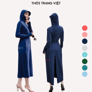 Áo chống nắng nữ toàn thân 2 lớp vải hạt xoàn cao cấp túi khoá , túi zip cao cấp