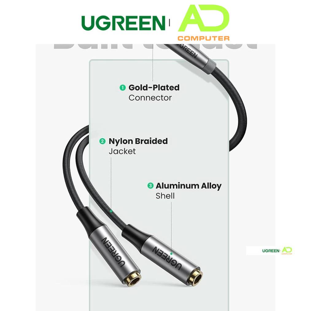 Dây cáp Audio 3.5mm chia 2 tai nghe, đầu nhôm UGREEN AV123 AV191