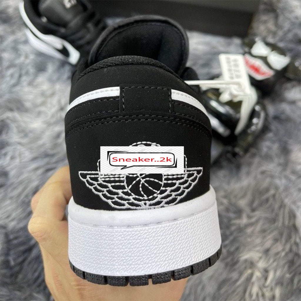 Giày jordan cổ thấp đen trắng, Sneaker nam nữ cổ thấp panda full bill, box