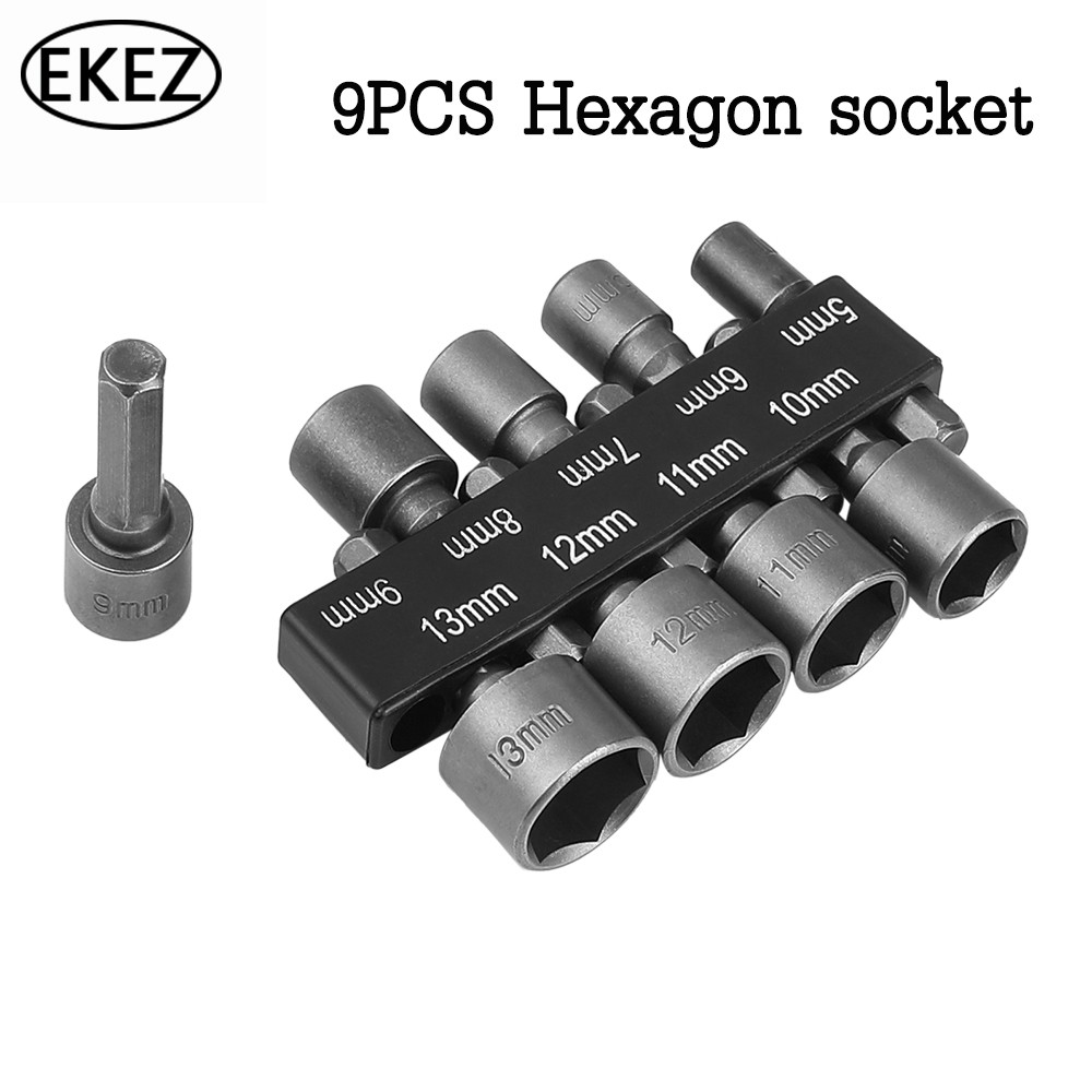 EKEZ 9PCS 6.35MM ổcắm cờ lê hình lục giác vít