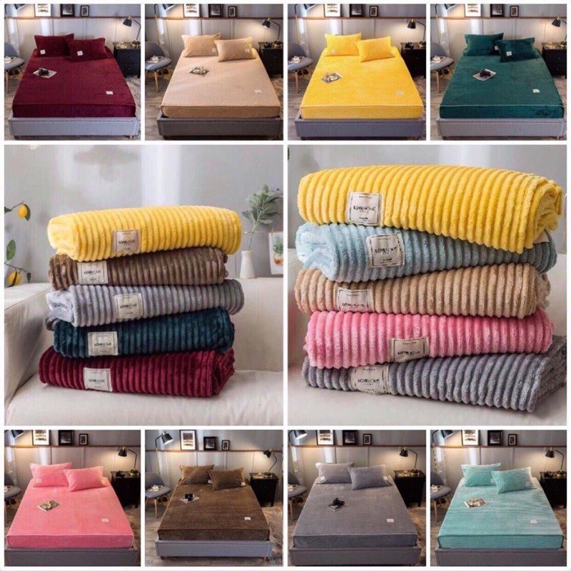 set ga gối nỉ nhung tăm