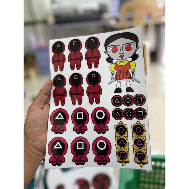LOGO STICKER giấy trò trơi con mực