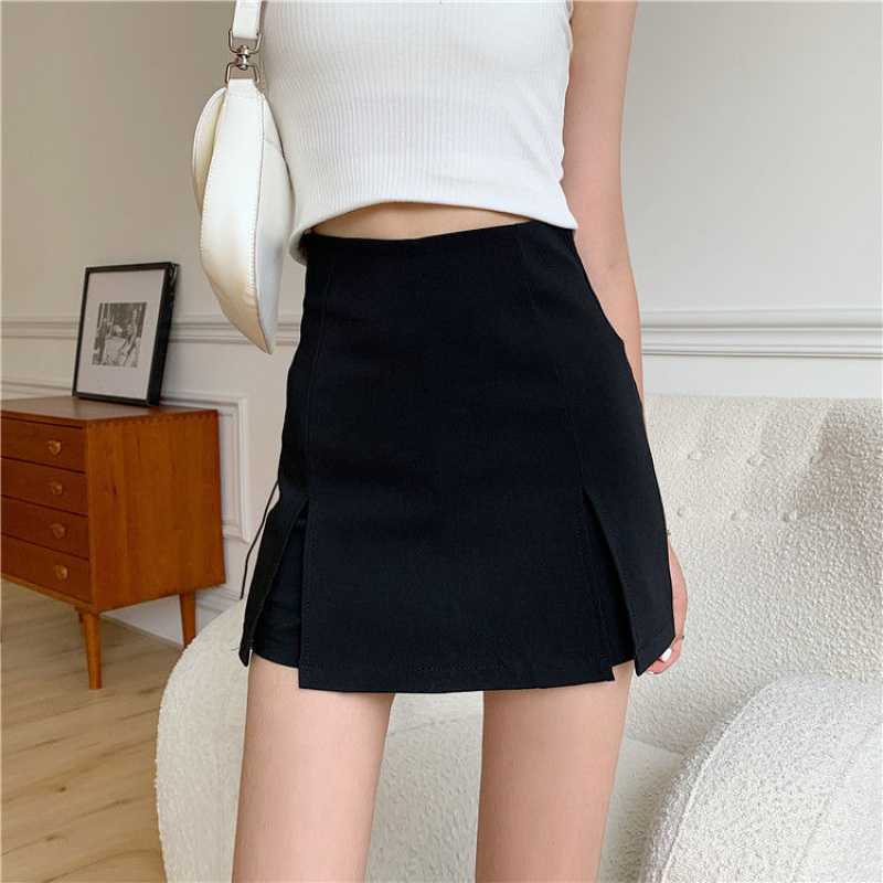 Quần giả váy nữ lưng cao xẻ hai bên, Chân váy ngắn lưng cao SUNA FASHION