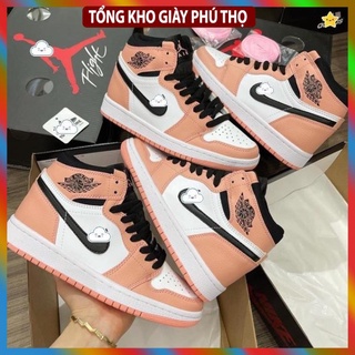 Giày thể thao nữ air Jordan 1 Hồng Đen cổ cao cổ thấp cá tính hot nhất 2021 Full Box