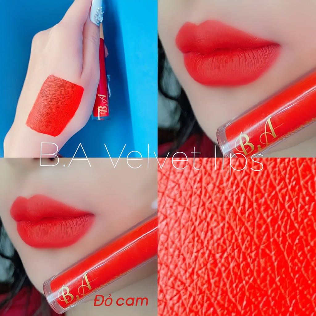[01 Đỏ Cam] Son Kem Lì Nắp Vàng Cao Cấp B.A Màu Đỏ Cam | BigBuy360 - bigbuy360.vn