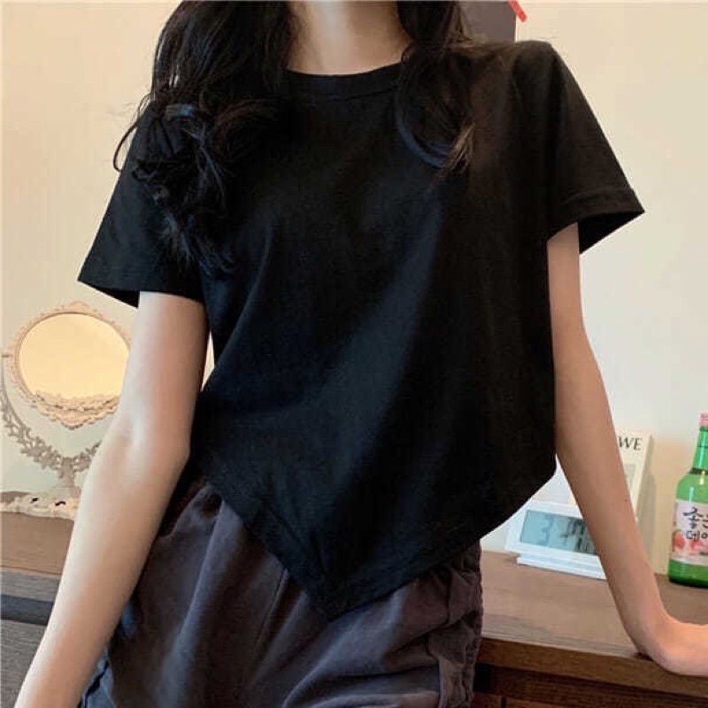 Áo thun tay ngắn dáng lửng, rộng thời trang cho nữ