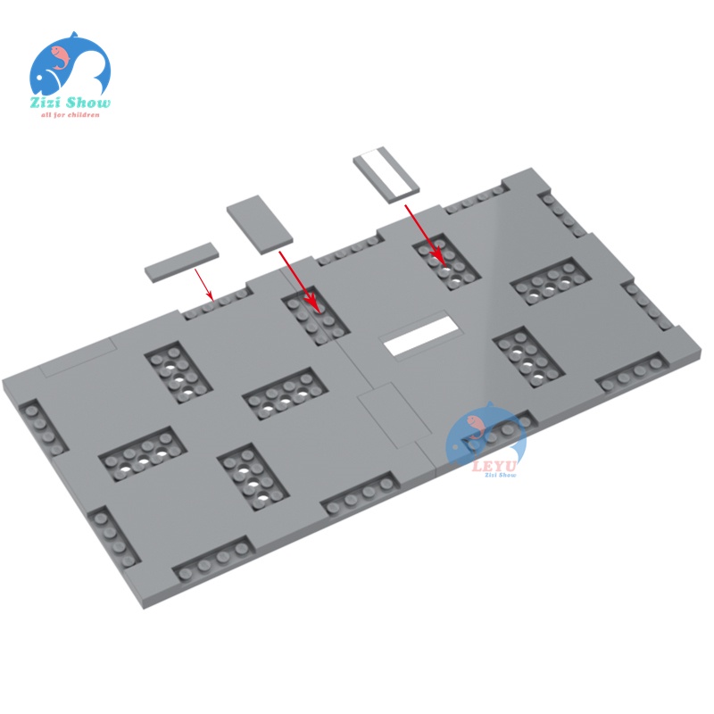 Tấm nền khối xây dựng của loạt thành phố 60304 Phụ kiện khối xây đường MỘC