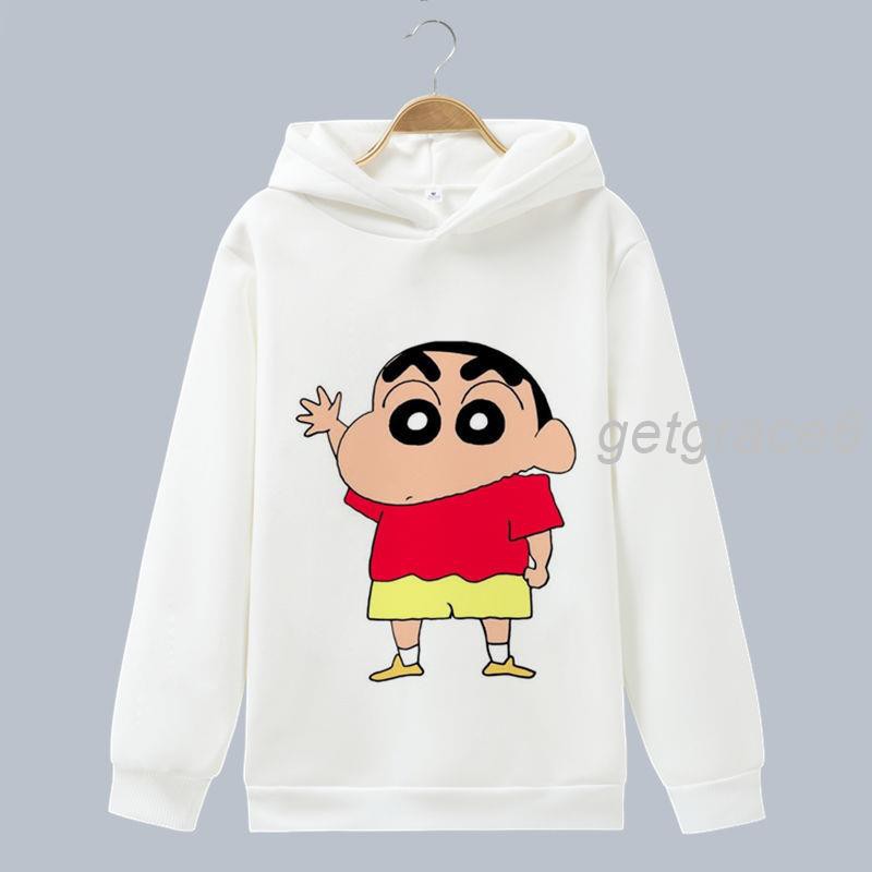 Áo Khoác Hoodie Tay Dài Cỡ Lớn In Hình Cậu Bé Bút Chì Shin Dễ Thương Cho Nam Và Nữ