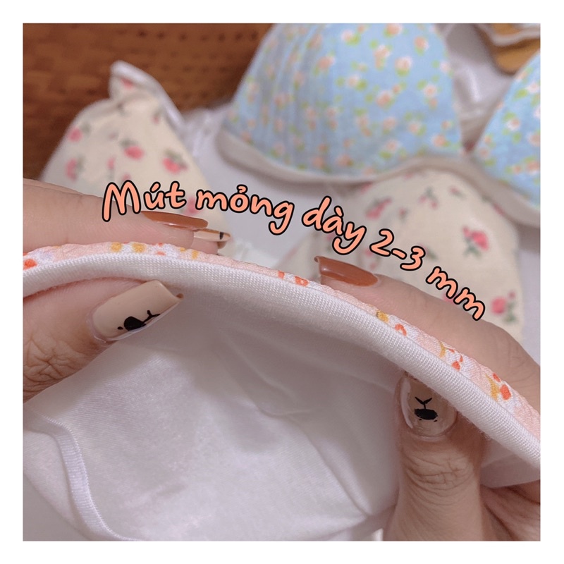 Áo bralette Mad Colours Hoa nhí thô xốp mềm mịn tone màu pastel ngọt xĩu - Hàng hanmade - The Heidio