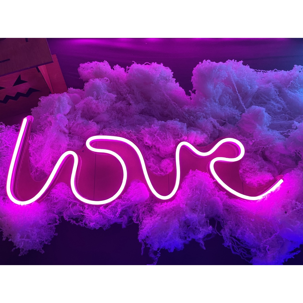 Đèn LED neon hình chữ LOVE quà tặng người yêu trang trí phòng ngủ dán tường