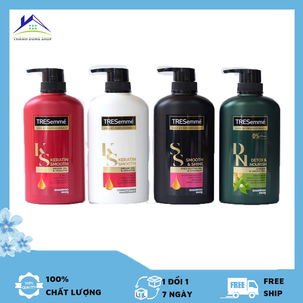 Dầu gội đầu Tresemme KERATIN SMOOTH dầu xả thái lan 5 trong 1 giảm rụng, khô tóc 450ml