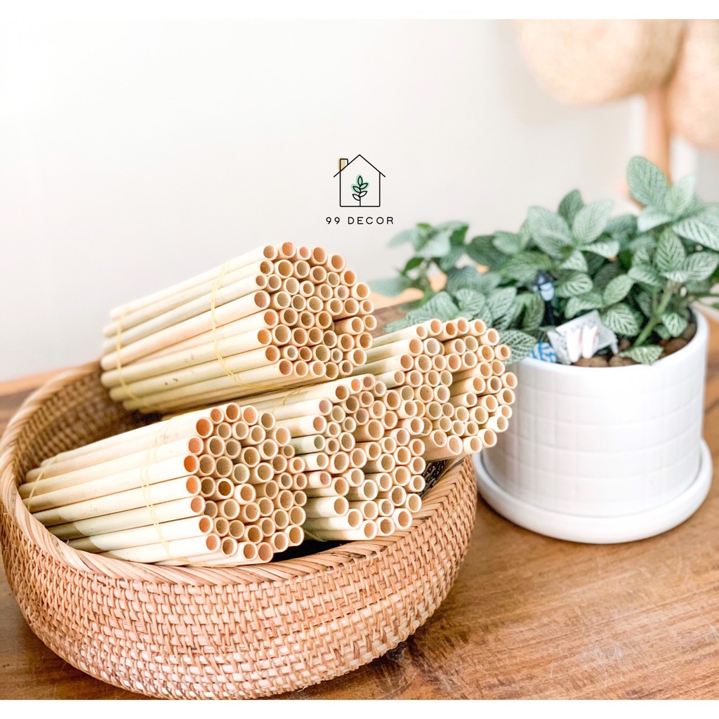 Bộ 7 Ống Hút Tre Khô Tự Nhiên - Bamboo Straws