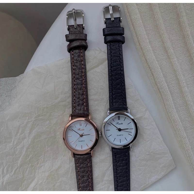 Đồng hồ nữ Rate mặt tròn dây da mềm mang êm tay kiểu dáng Vintage thời trang DHT1 LOUSMORE