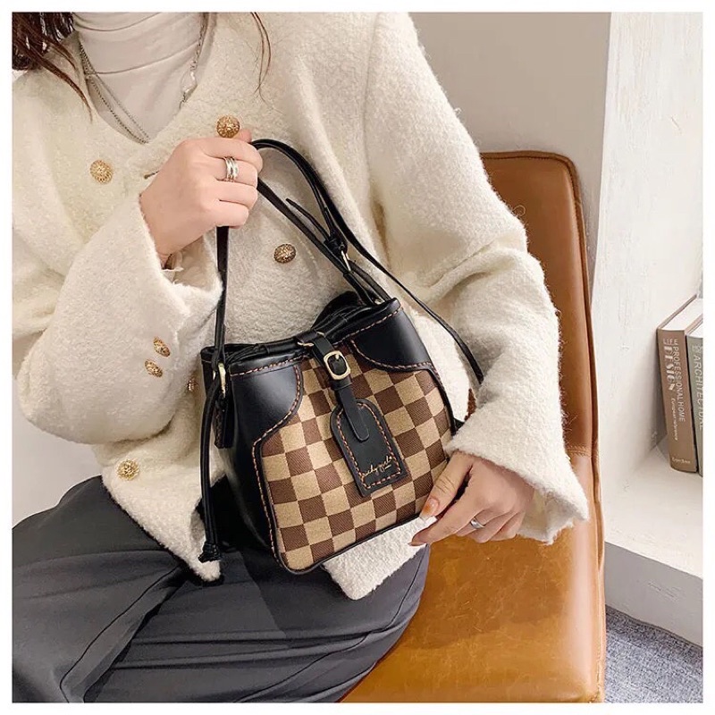 GRIZZ_G15/Túi Da In Vuông DIY Tự May Handmade