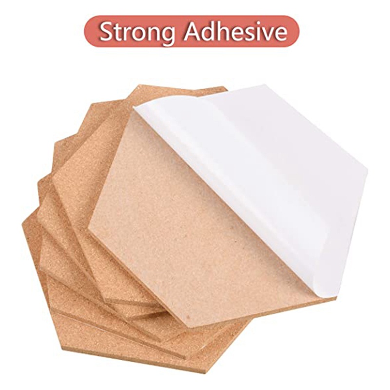 Set 6 Bảng Ghim Hình Lục Giác Dày Tự Dính Dùng Ghi Chú Trang Trí Tường