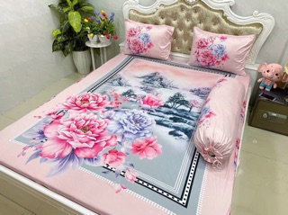 Drap thun lạnh 5D cao cấp mẫu hoa ( 3 màu )