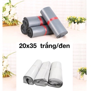 【Có Sẵn】  Túi Niêm Phong Bao Đóng Gói Hàng Hóa Tiện Lợi An Toàn Bảo Mật 100 Túi/Cuộn [20x35cm Trắng/Đen]