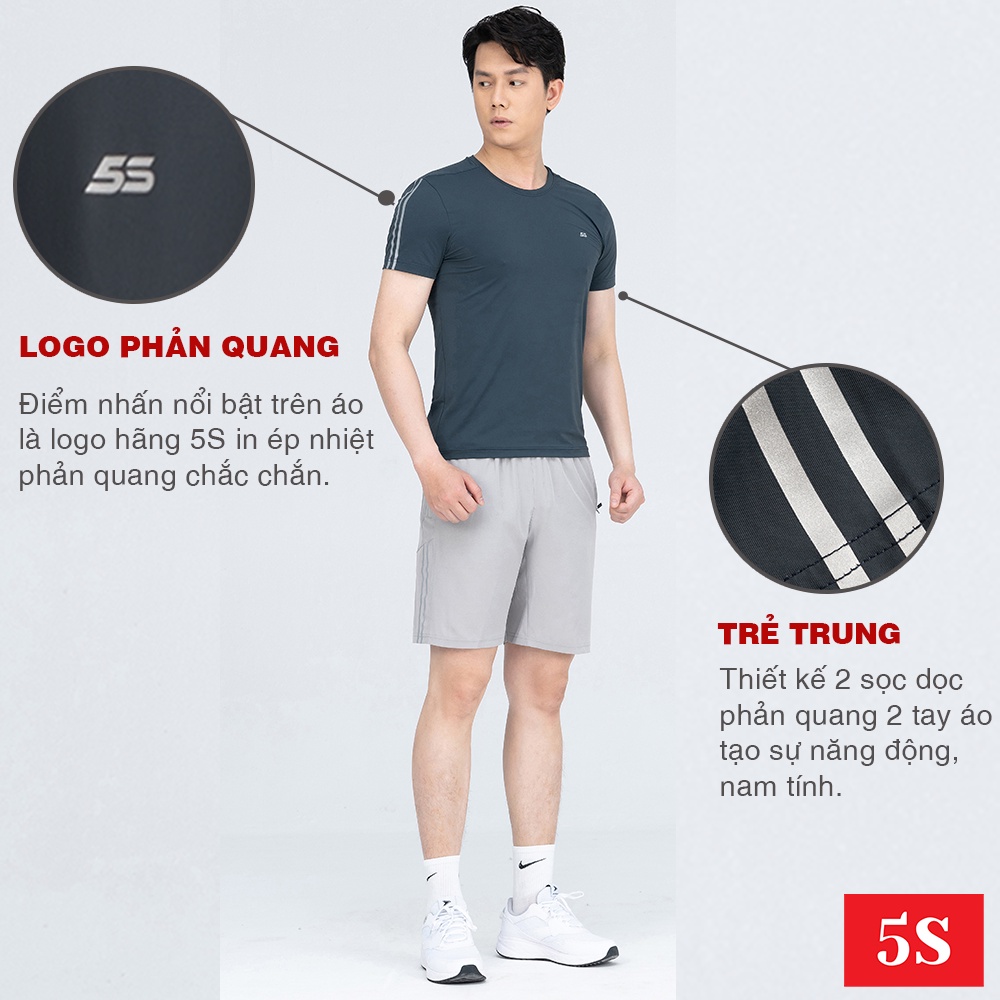 Bộ Quần Áo Nam 5S (6 màu),  Chất Coolmax Mềm Mát, Co Giãn 4 Chiều, Phom Trẻ Trung, Thoải Mái Vận Động (B22197-02)